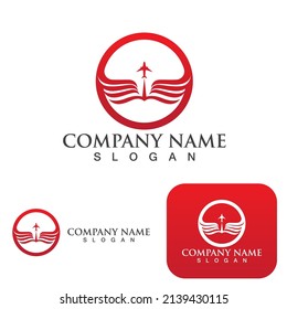 Airplane flight logo  icon Template vector illustration design
