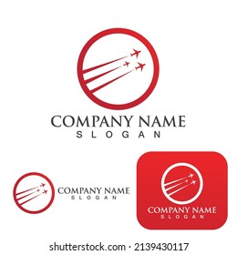 Airplane flight logo  icon Template vector illustration design