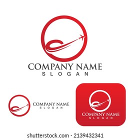 Airplane flight logo  icon Template vector illustration design