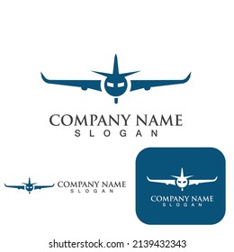 Airplane flight logo  icon Template vector illustration design