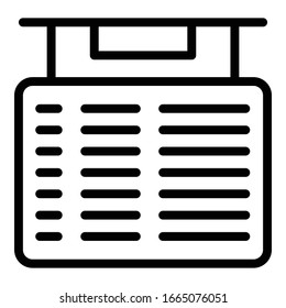 Airplane flight panel icon. Outline airplane flight panel vector icon for web design isolated on white background