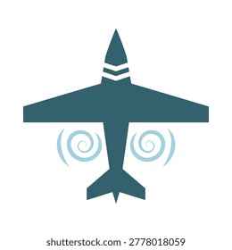 Airplane flight path icon with airplane aircraft aviation aerodynamics