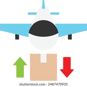 Airplane Flight Plane Icon Vector FLat Illustration