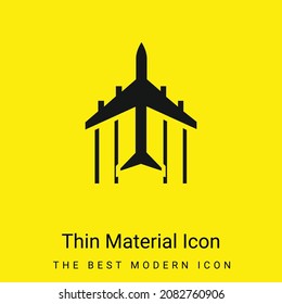 Airplane Flight Pointing Up minimal bright yellow material icon