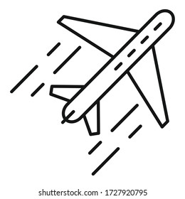 Airplane Flight Relocation Icon. Outline Airplane Flight Relocation Vector Icon For Web Design Isolated On White Background