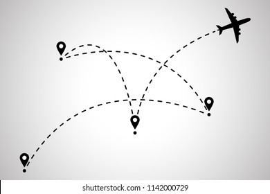 Airplane flight route - Shutterstock ID 1142000729