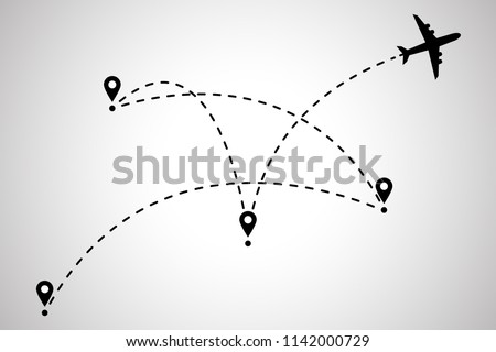 Airplane flight route