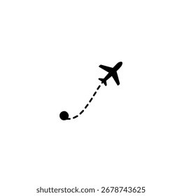 Flugzeug Flugroute Symbol flache Vektordesign.