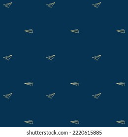 Airplane flight route line path and destination point travel dash line pattern background
