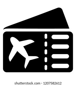 
Airplane flight ticket with the aircraft graphic on a coupon 
