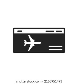 airplane flight ticket icon. travel and vacation symbol. aviation transport services. isolated vector image for tourism design