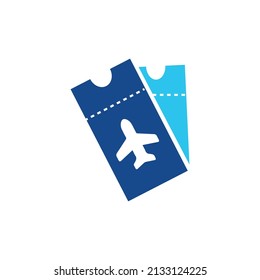 Airplane Flight ticket vector icon and symbols