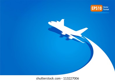 Airplane Flight Tickets Air Fly Cloud Sky Blue Travel Background Takeoff