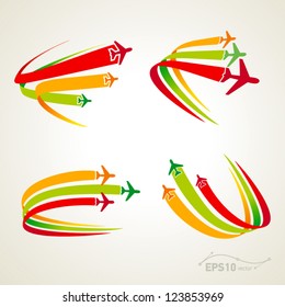 airplane flight tickets air fly cloud sky blue travel background takeoff