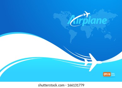 airplane flight tickets air fly cloud sky blue travel background takeoff