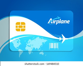 airplane flight tickets air fly sky blue travel background takeoff plastic card