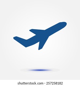 Airplane flight tickets air fly travel takeoff silhouette element. Plane symbol. Travel icon. 