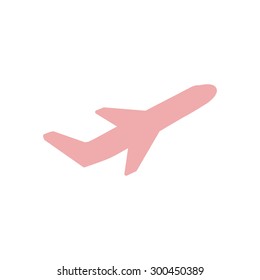 Airplane flight tickets air fly travel takeoff silhouette element. Plane symbol. Travel icon. Flat design. EPS 10.
