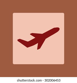Airplane flight tickets air fly travel takeoff silhouette element. Plane symbol. Travel icon. Flat design. EPS 10.
