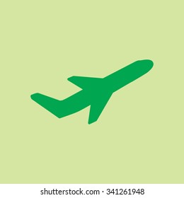 Airplane flight tickets air fly travel takeoff silhouette element. Plane symbol. Travel icon. Flat design. EPS 10.