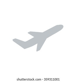 Airplane flight tickets air fly travel takeoff silhouette element. Plane symbol. Travel icon. Flat design. EPS 10.