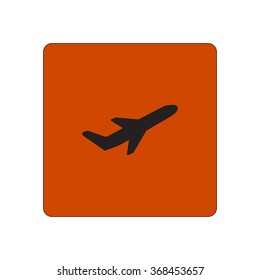 Airplane flight tickets air fly travel takeoff silhouette element. Plane symbol. Travel icon. Flat design. EPS 10.
