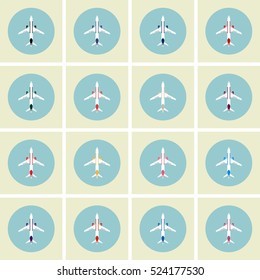 Airplane flight tickets air fly travel takeoff silhouette element. Plane symbol. Travel icon. Flat design. EPS 10.