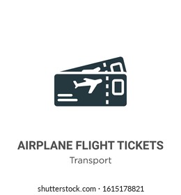 Airplane flight tickets glyph icon vector on white background. Flat vector airplane flight tickets icon symbol sign from modern transport collection for mobile concept and web apps design.
