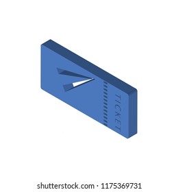 Airplane flight tickets isometric left top view 3D icon