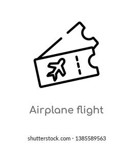 airplane flight tickets vector line icon. Simple element illustration. airplane flight tickets outline icon from transport concept. Can be used for web and mobile