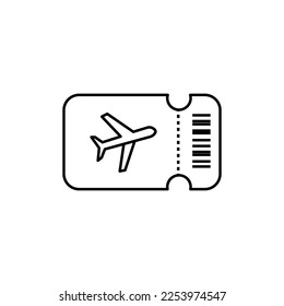 Airplane flight tickets vector line icon. Simple element illustration. airplane flight tickets outline icon from transport concept. Can be used for web and mobile