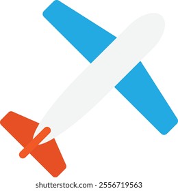 Airplane Flight Travel Icon Vector Flat Illustration