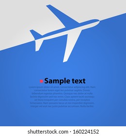 airplane flight vector background. Blue
