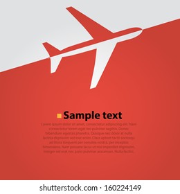 airplane flight vector background. Red