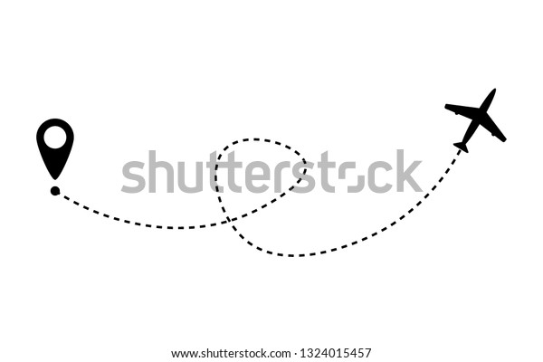 Airplane Fligth Route Air Plane Destination Stock Vector (Royalty Free ...