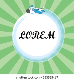 Airplane fly around circle for logo or filled words.