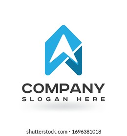Airplane fly blue triangle symbol - standard - Logo Icon Vector Template elements, Corporate, Modern, Unique, shape