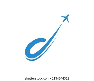 Airplane fly logo and symbols vector template app