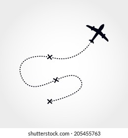 Airplane fly patch vector illustration