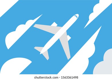 An airplane fly through a cloudy sky