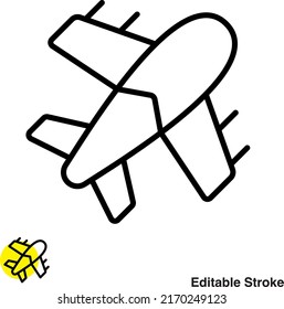 Flugzeugflieger-Vektorliniensymbol