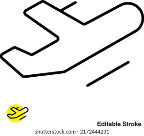 Airplane Fly Vector Line Icon