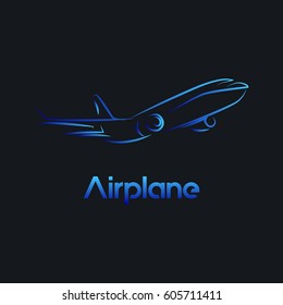 airplane fly vector logo