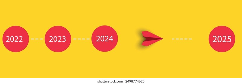 Airplane flying in 2025.
happy new year concept.business life change concept. Different thinking, Business leader, personality development idea concept.