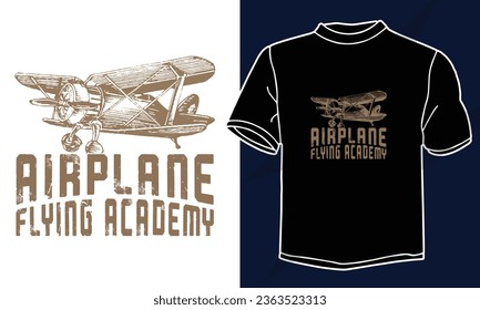 airplane flying academy t shirt design, airplane t shirt design