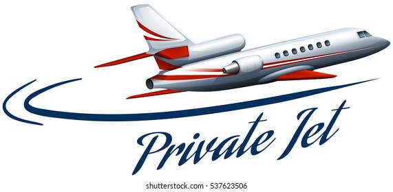 Airplane flying with advertisement words illustration