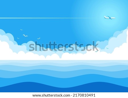 Similar – Image, Stock Photo airplane over ocean