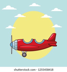 airplane flying cartoon