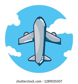 airplane flying cartoon