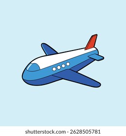 Airplane Flying Cartoon Clipart Vector Image